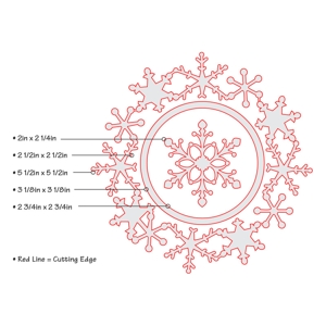 Набор ножей Sizzix Framelits Die Set 3PK - Frame, Snowflake - Cнежинки, 3 шт.